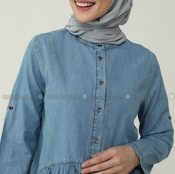 Blue crew neck Tunic - Picture 6 of 7